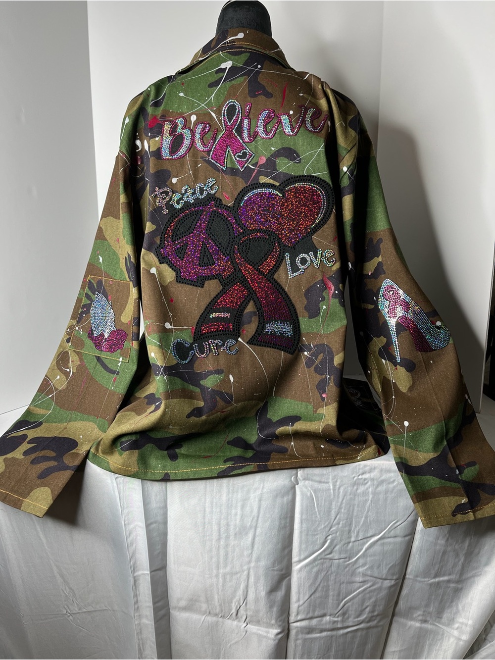 Custom Breast cancer Camo Jacket